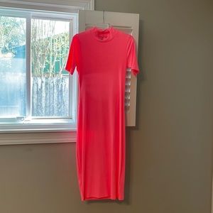 ASOS neon pink midi dress size us 10